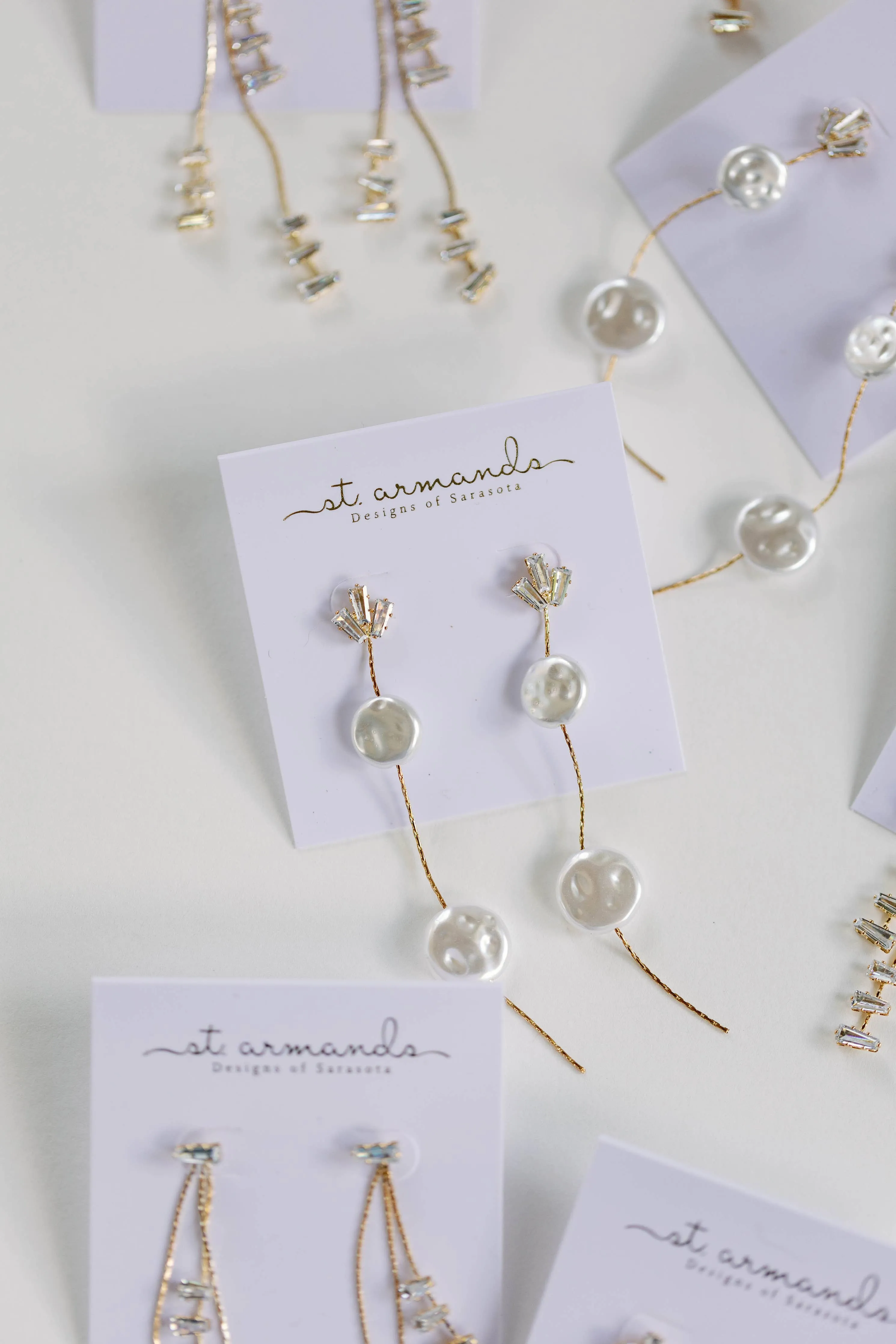 Pearl and Diamond Holiday Statement Drop Earrings