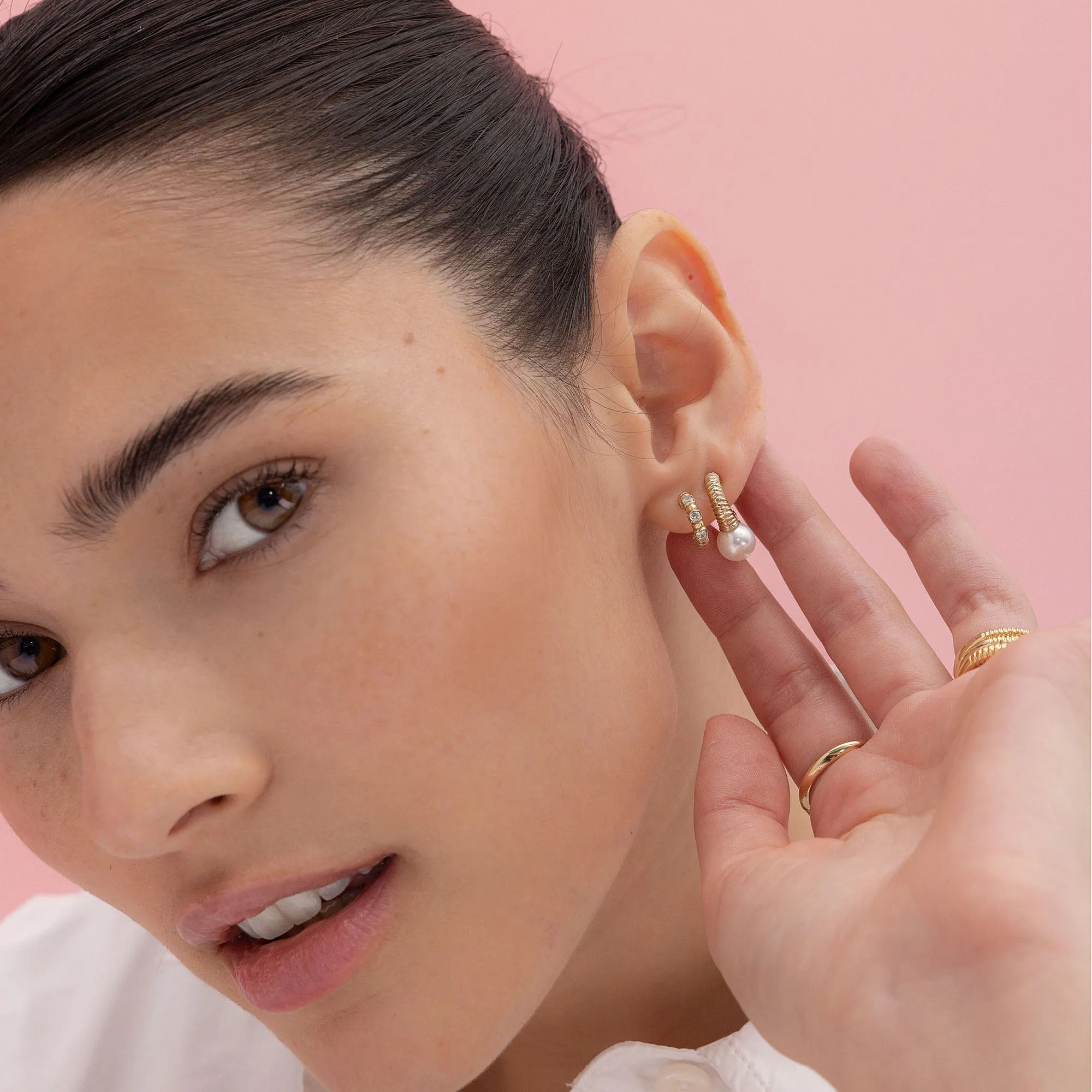 Petite Modern Love Hoop Earrings