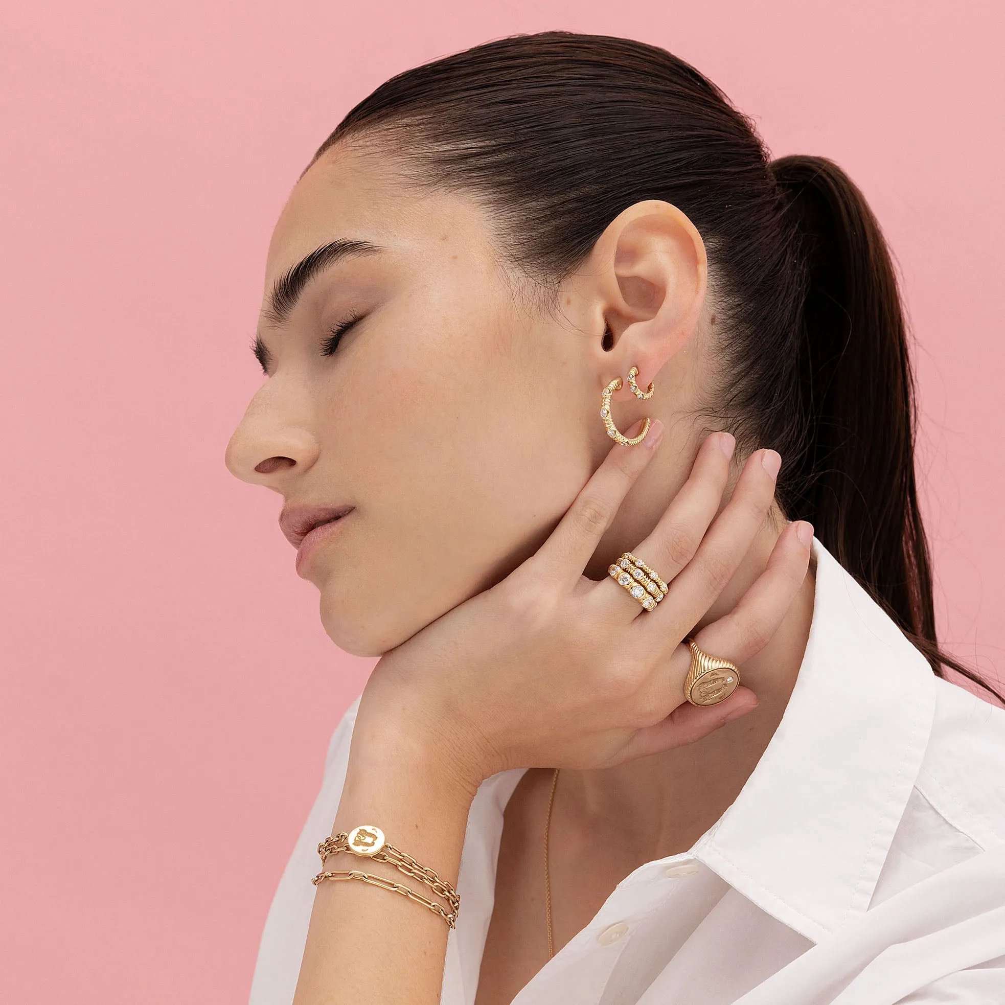 Petite Modern Love Hoop Earrings