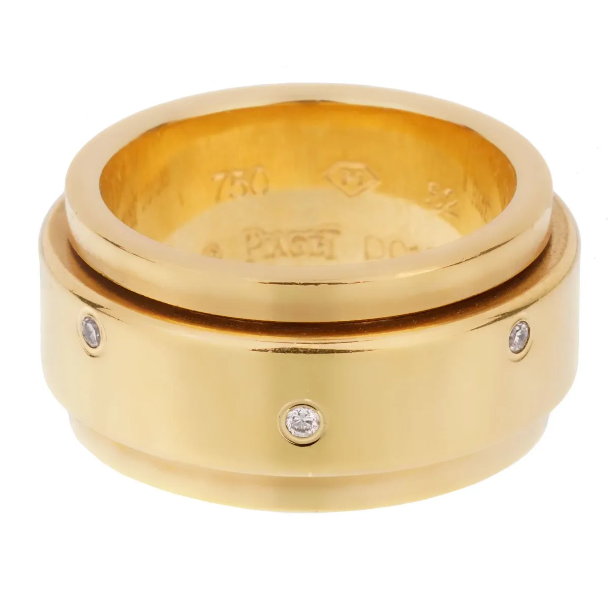 Piaget Possession Wide Yellow Gold Diamond Ring Sz 6 1/2