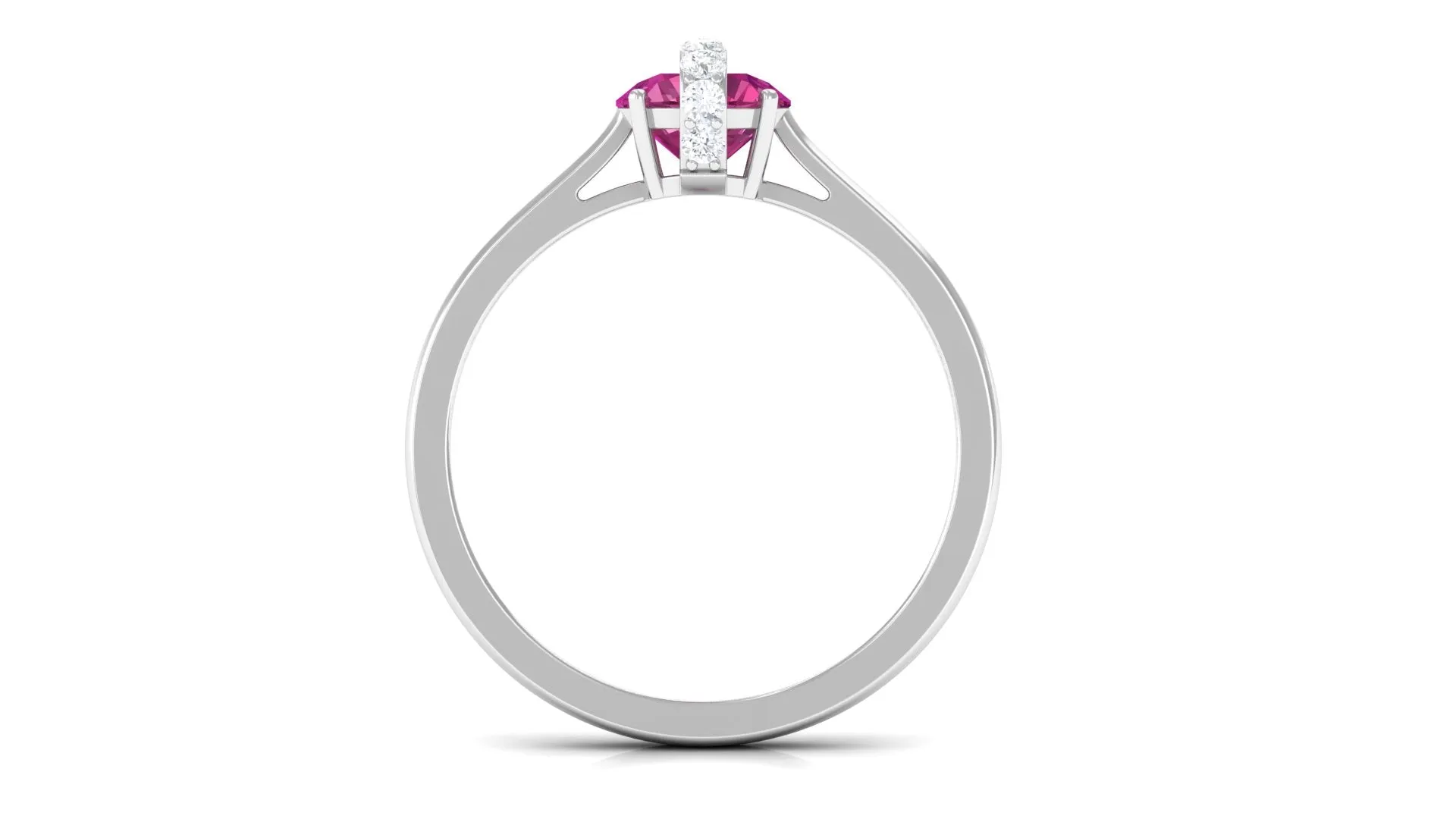 Pink Tourmaline Designer Engagement Ring with Diamond