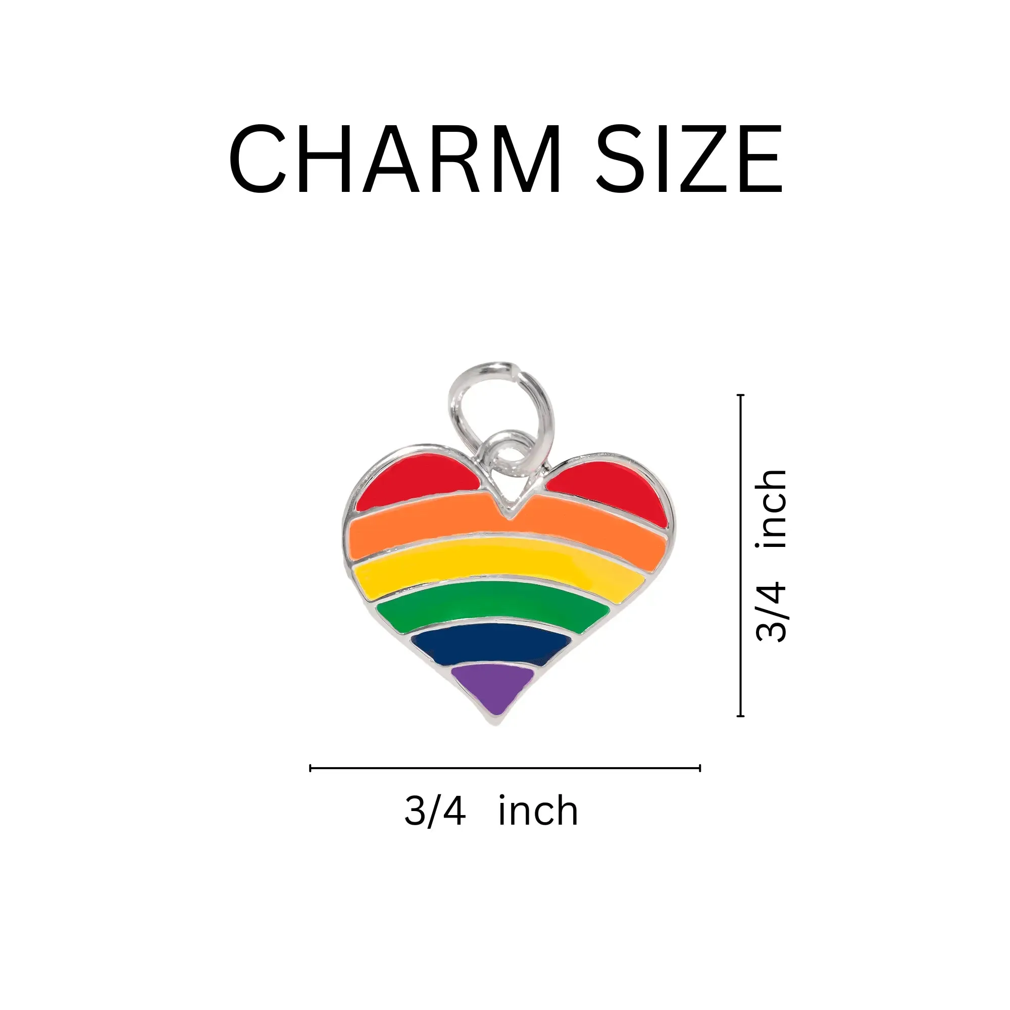 Rainbow Heart Charm Black Cord Bracelets