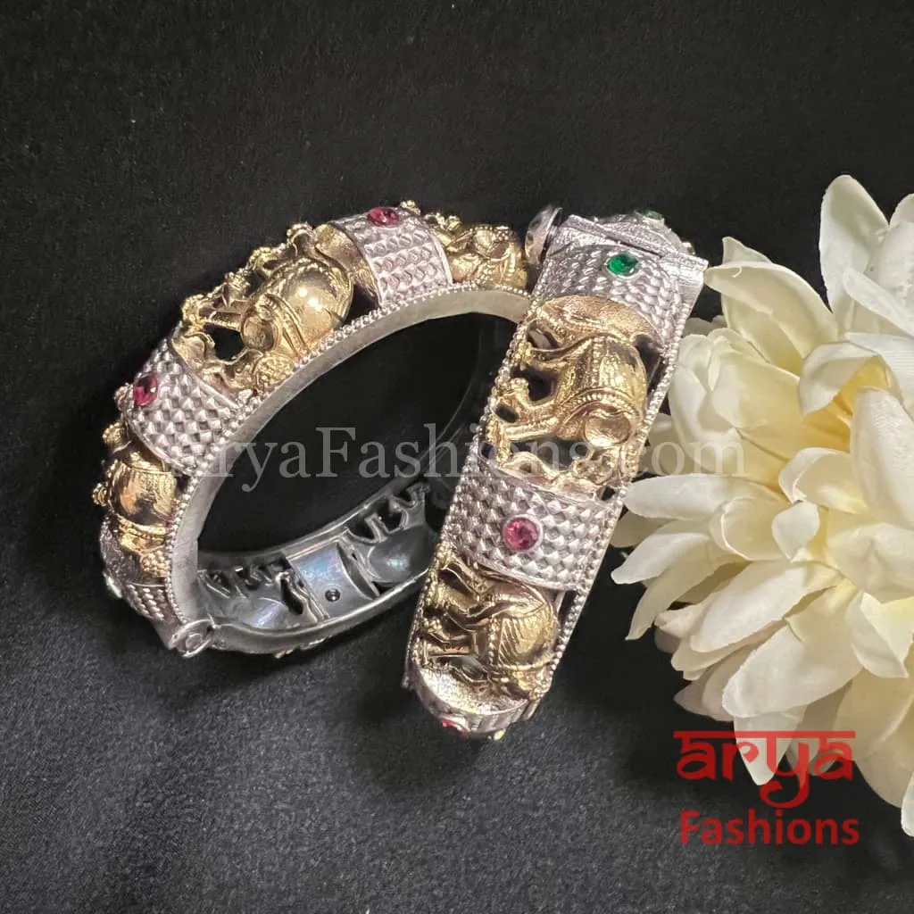 Rajasthani Dual Tone Openable Gokhru Kalbeliya Bangles