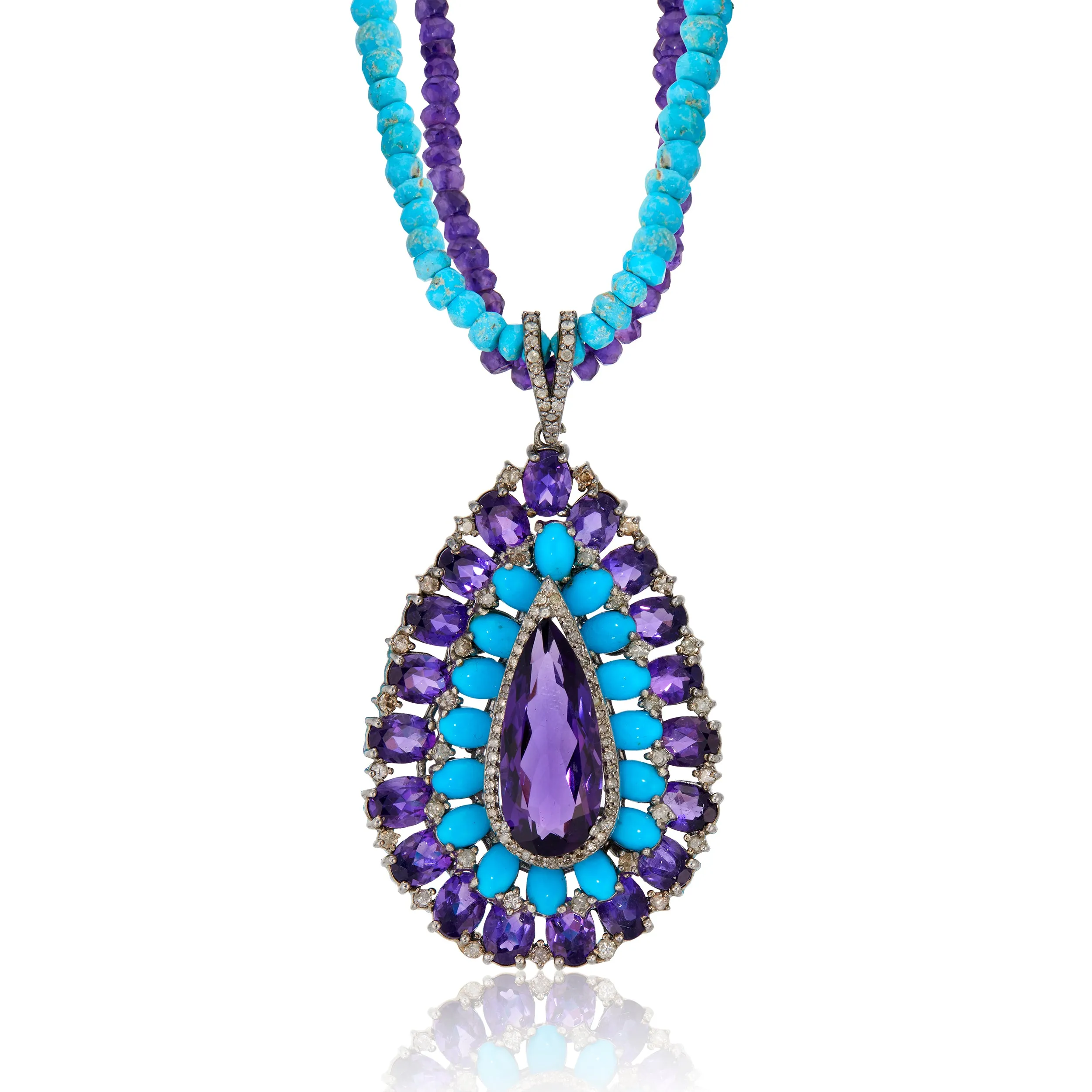 Razia Amethyst and Turquoise Necklace