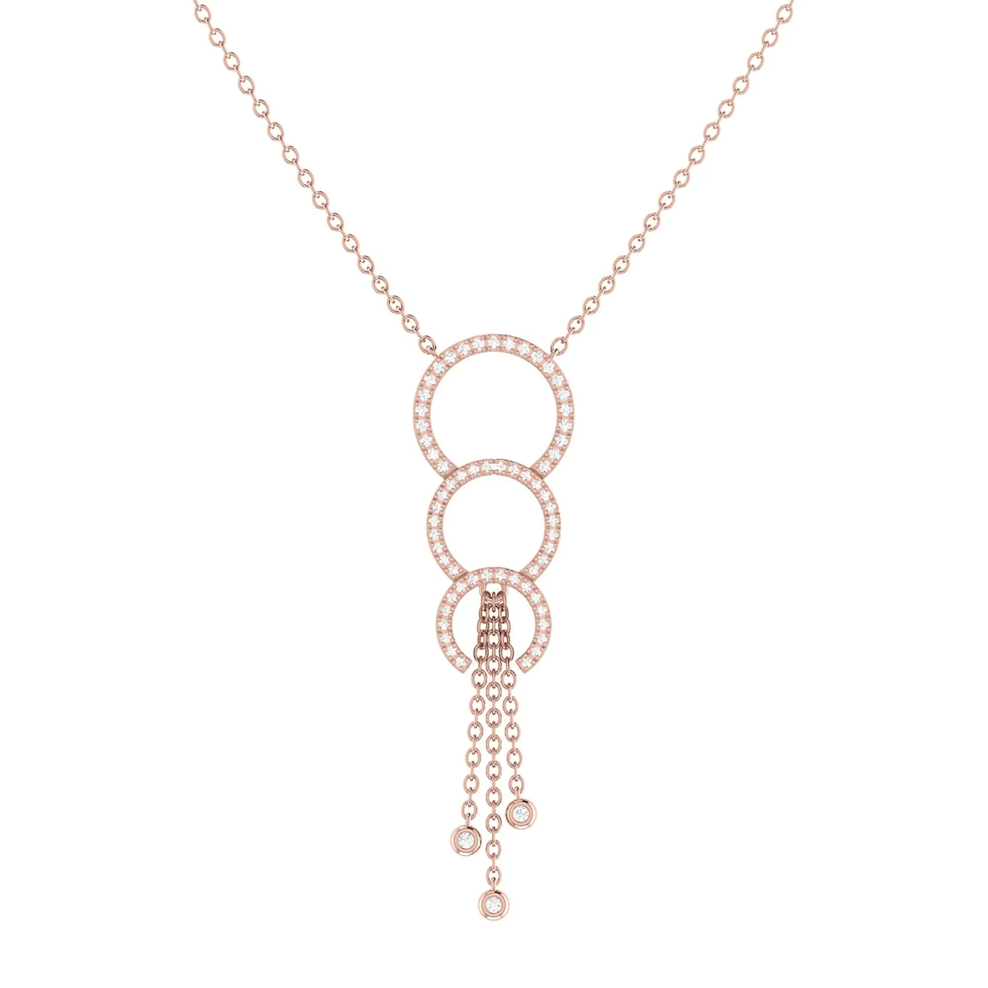 Regal Adjustable Diamond Lariat Necklace in 14K Rose Gold Vermeil