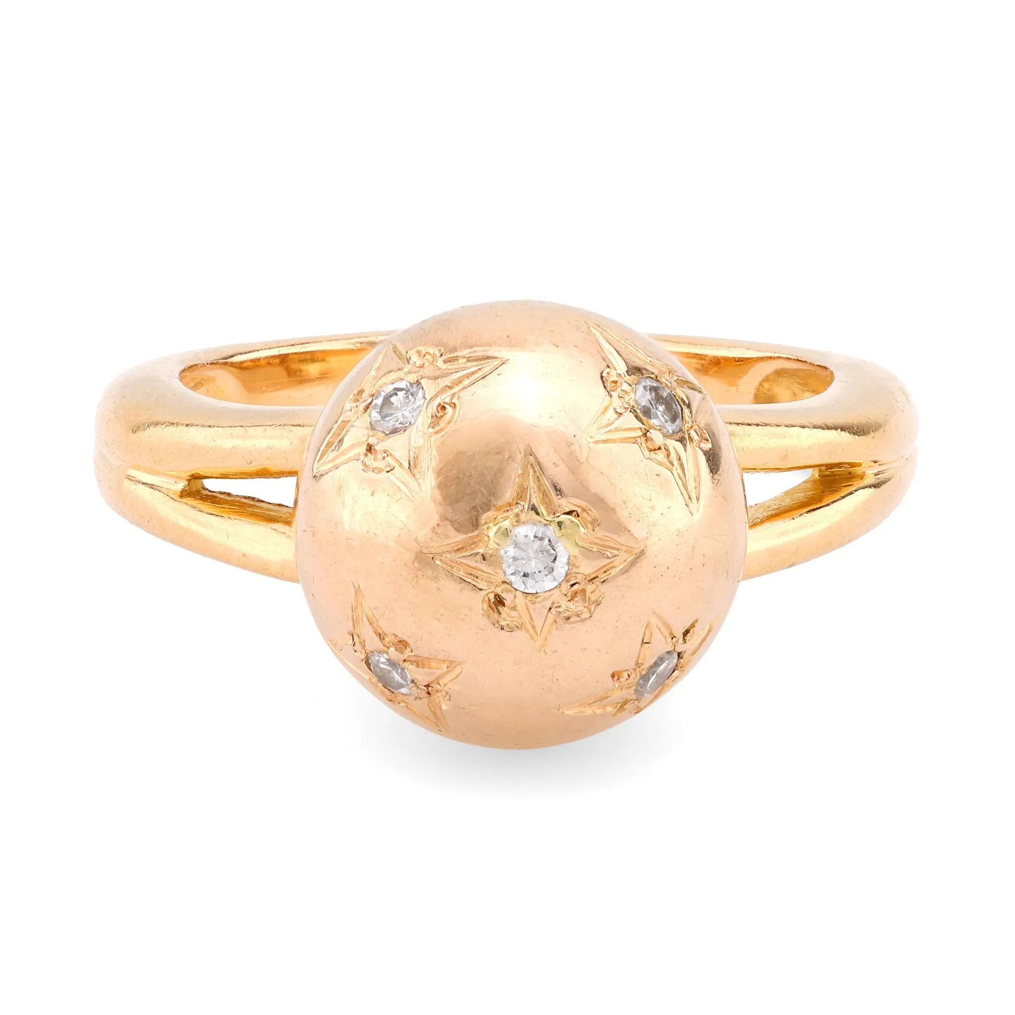 Retro French Diamond 18K Rose Gold Constellation Ring