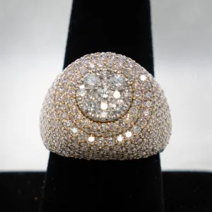 Round Diamonds Ring 14K Yellow Gold 6,75ct / 16.9gr / Size 10