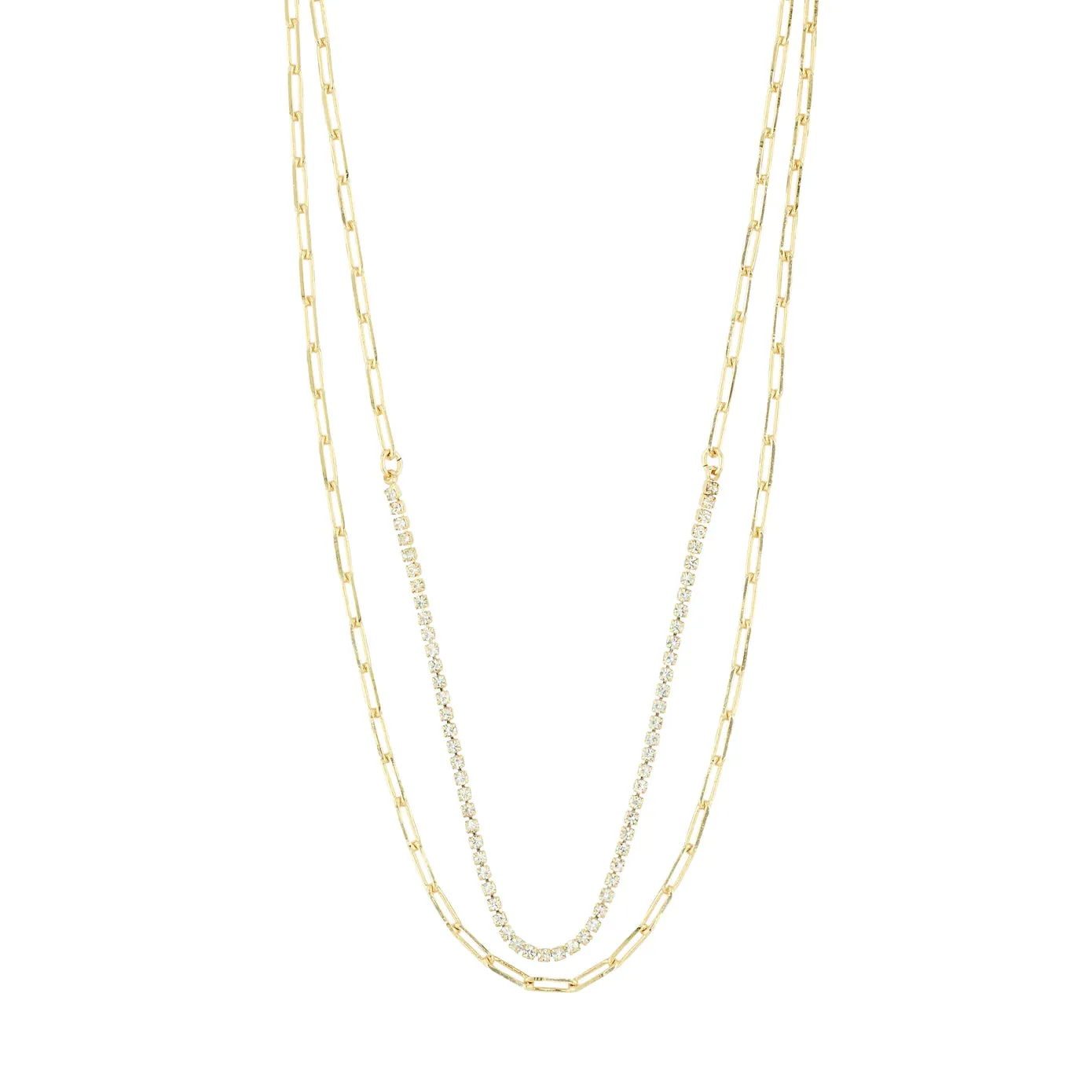 Rowan Gold Plated 2-in-1 Crystal Necklace Set