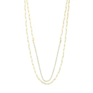 Rowan Gold Plated 2-in-1 Crystal Necklace Set