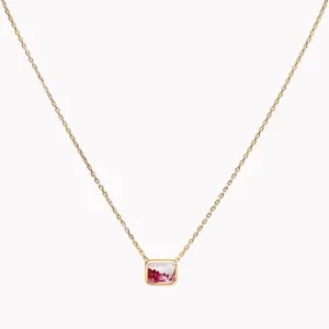 Ruby & Diamond Shaker Pendant Necklace