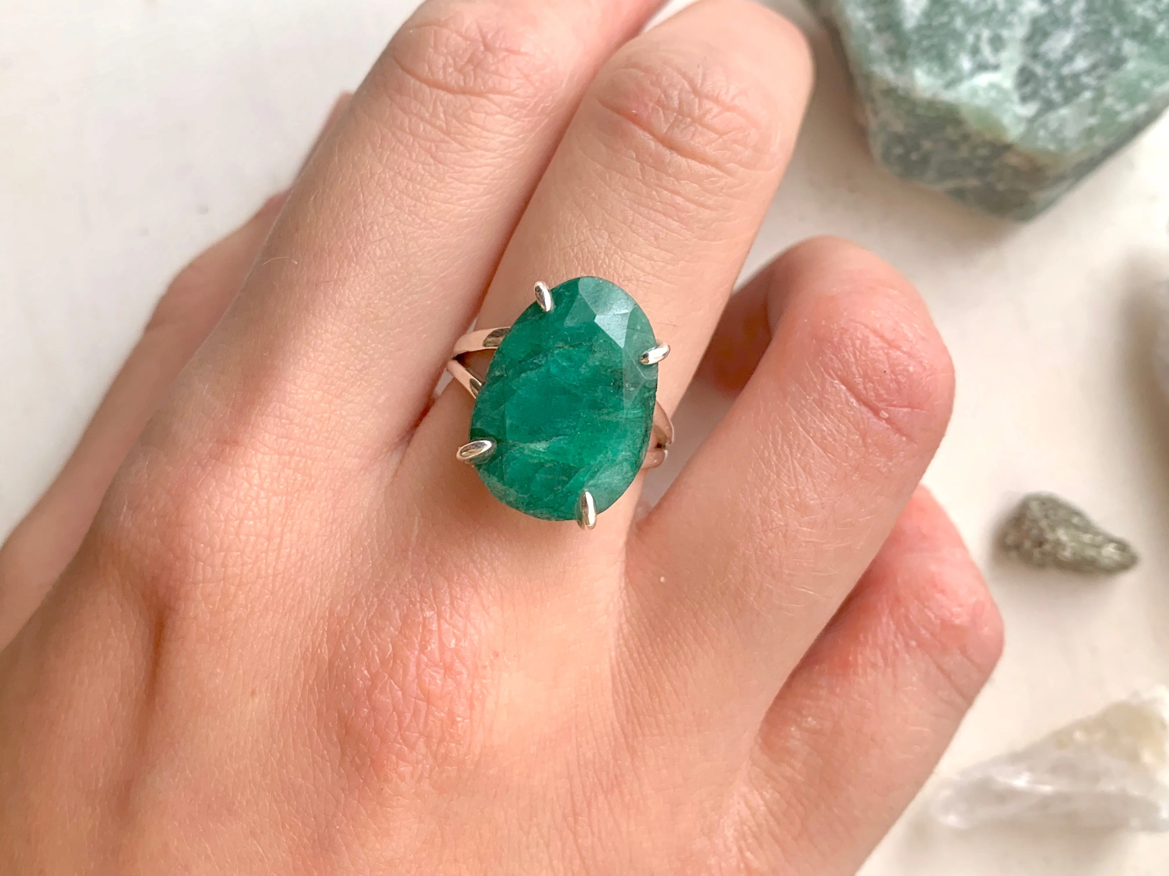 Semi-precious Emerald Sanaa Ring