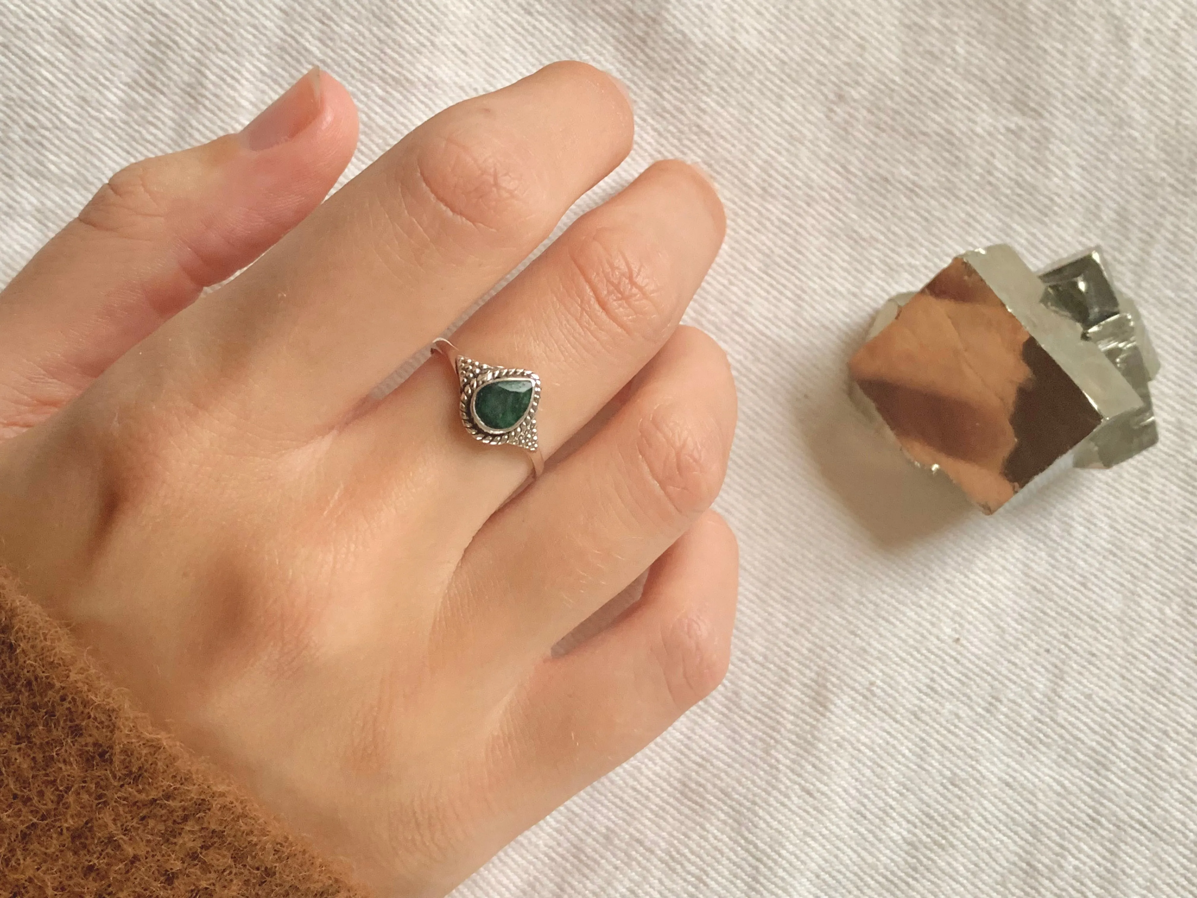 Semi-precious Emerald Zuma Ring