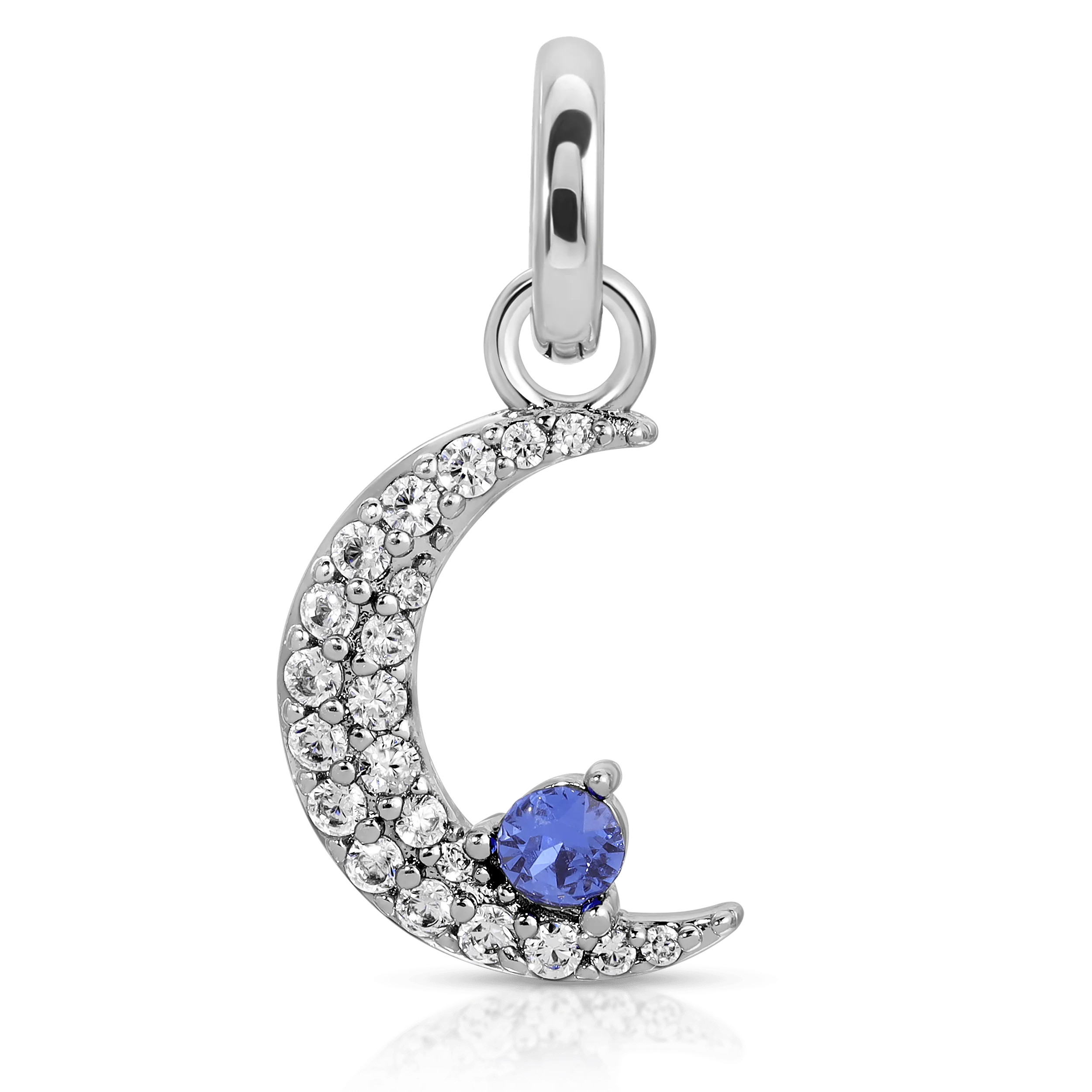 September Sapphire Birthstone Charm - Moon