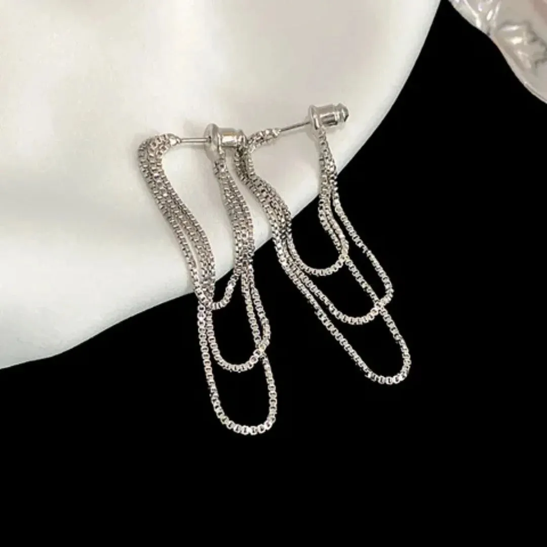 Silver Chain Earring