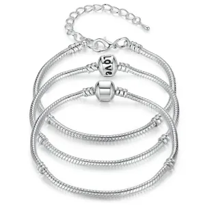 Silver Color Snake Chain Bracelet