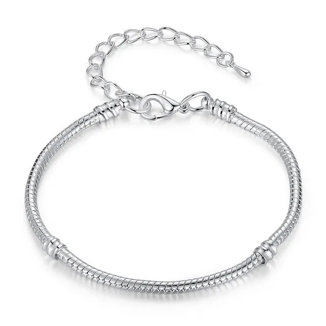 Silver Color Snake Chain Bracelet