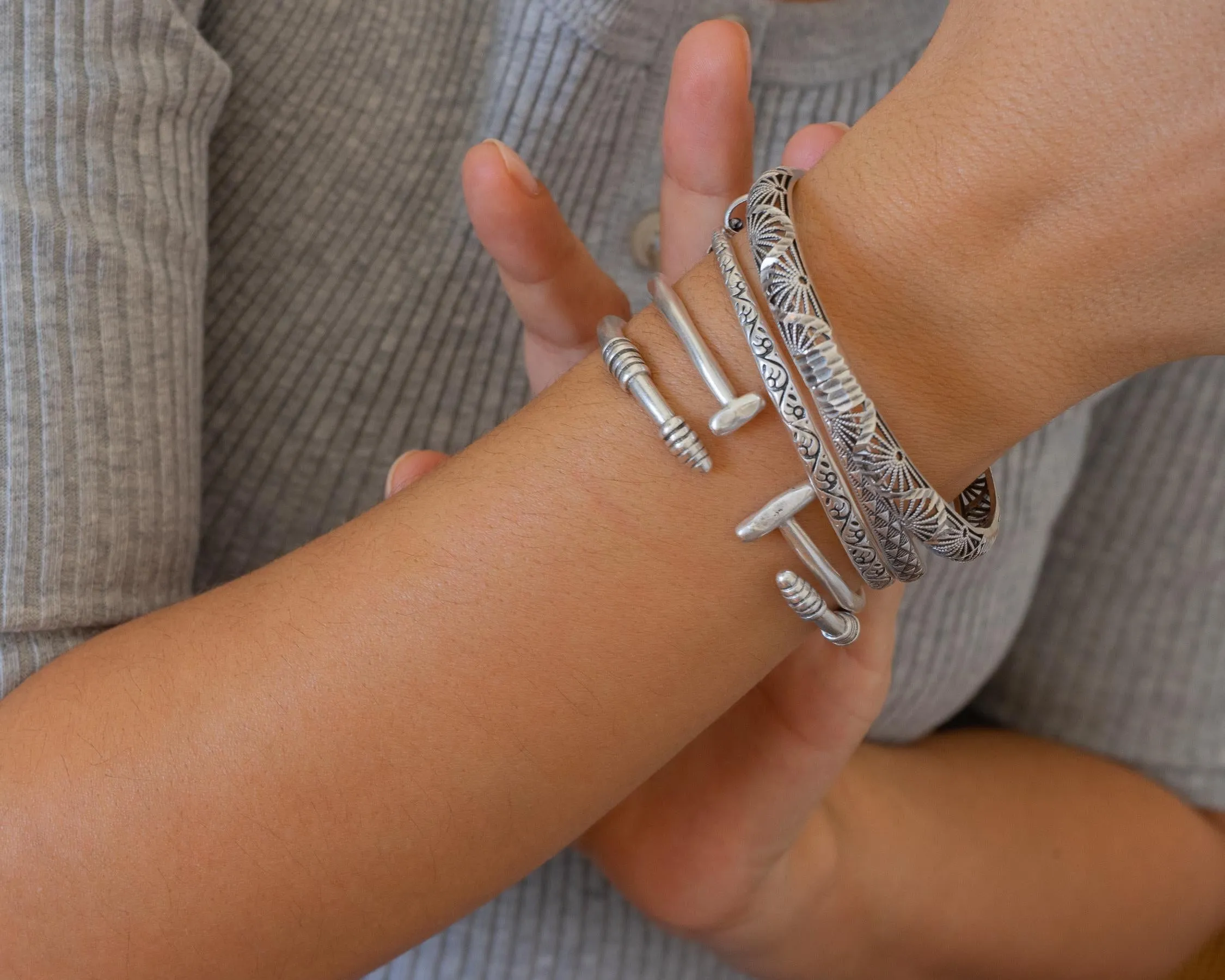 Silver Cuff with Bars