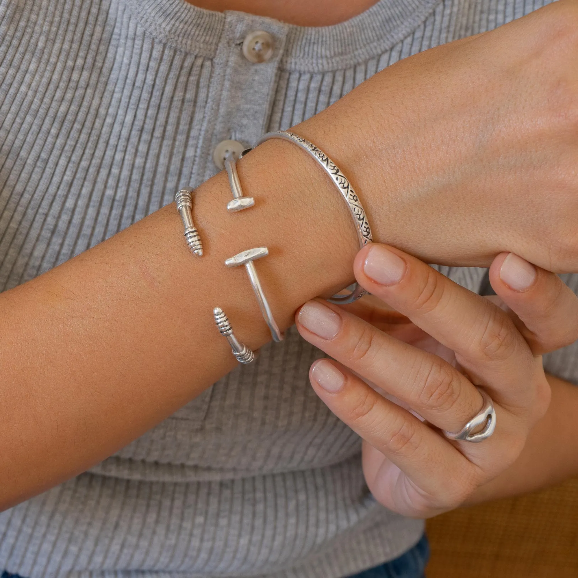 Silver Cuff with Bars