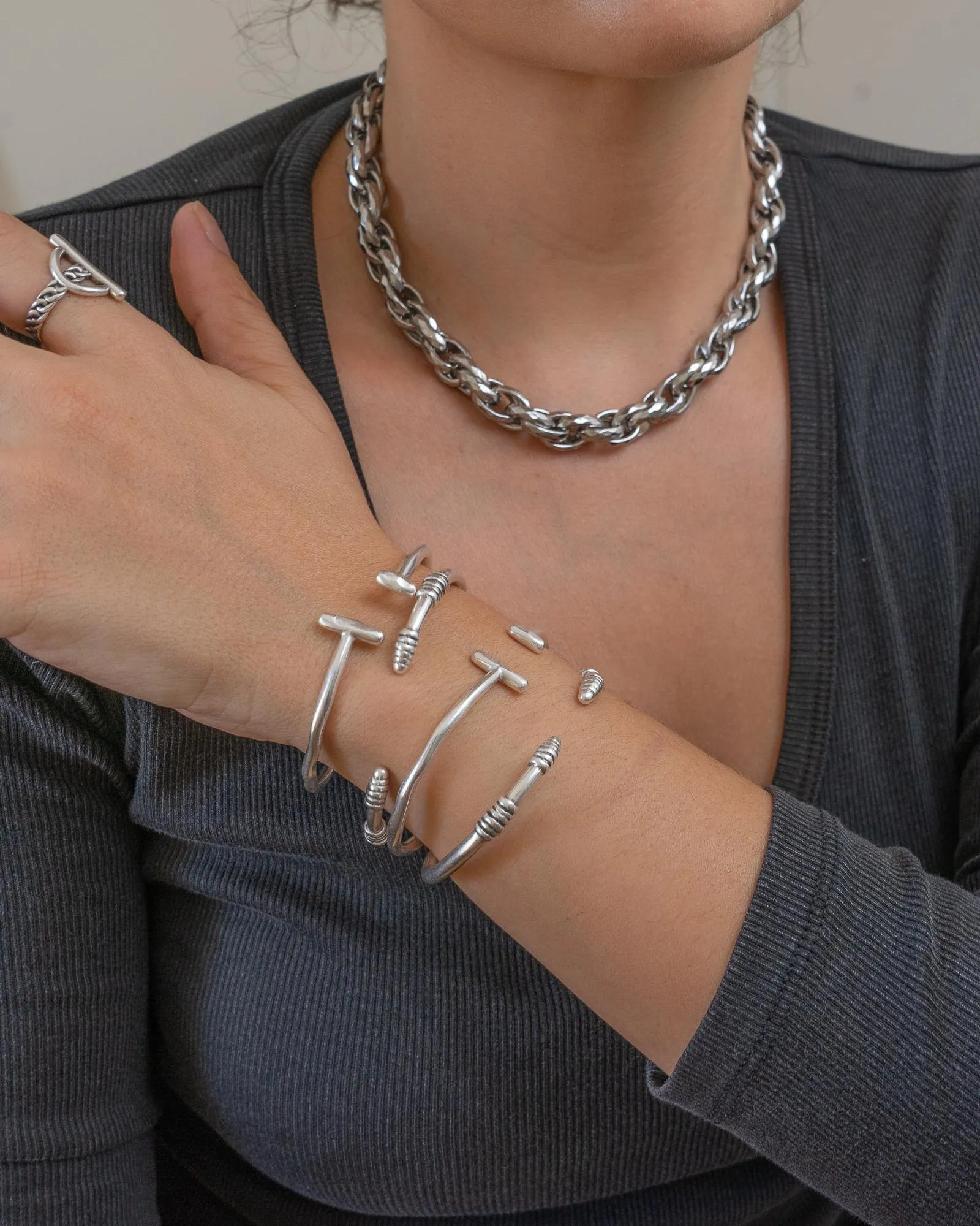 Silver Cuff with Bars