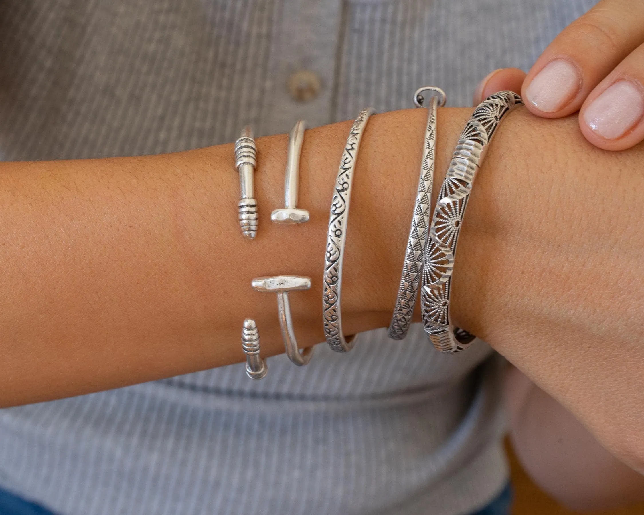 Silver Cuff with Bars