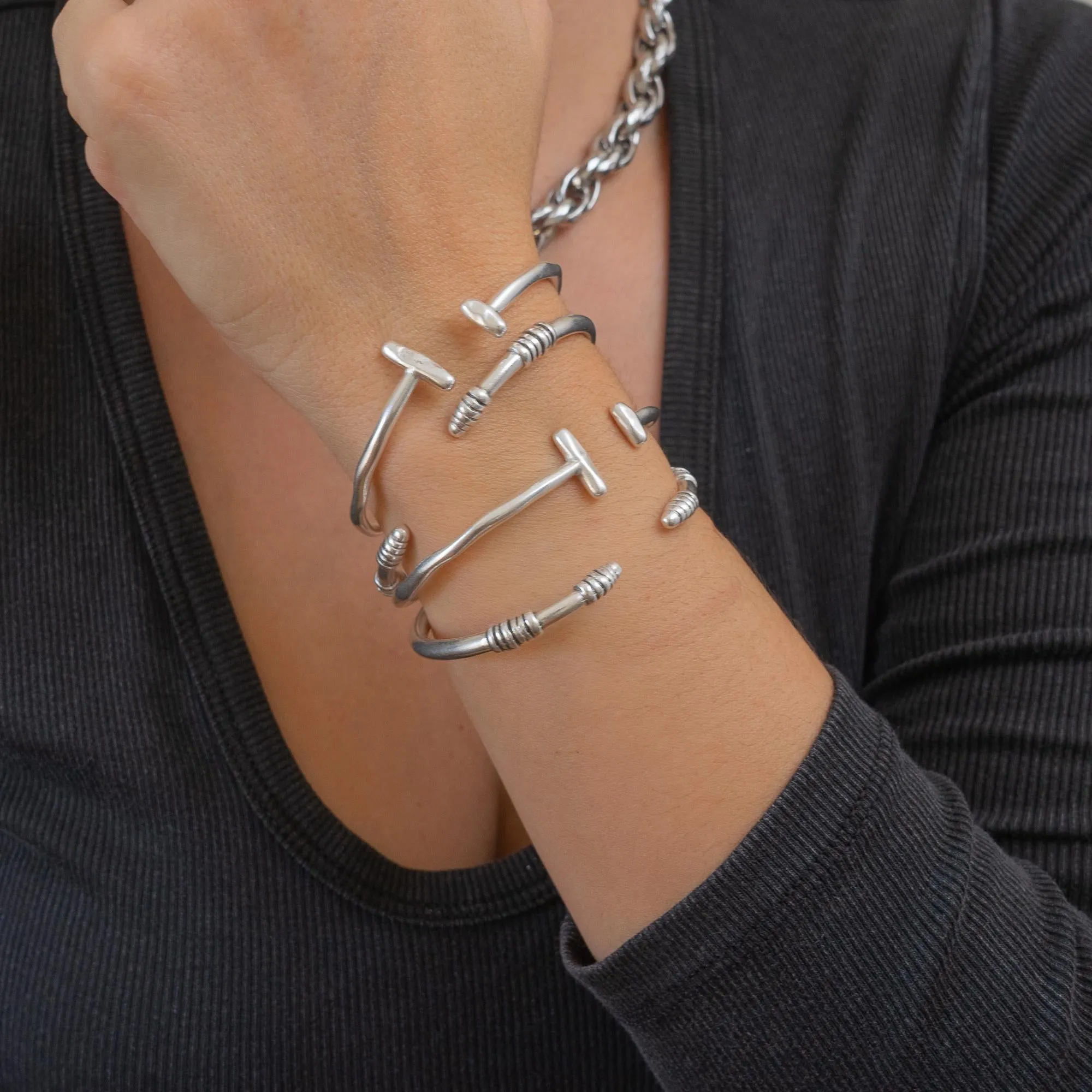 Silver Cuff with Bars