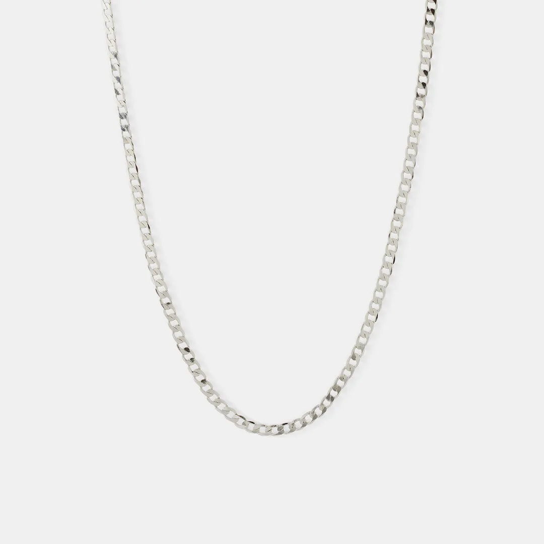 Silver Flat Cuban Chain