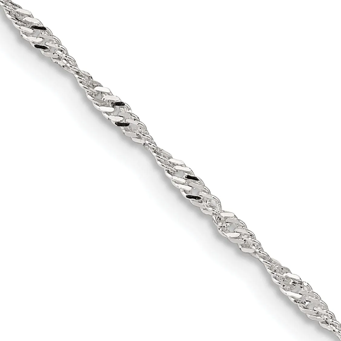 Silver Polished Twisted 1.75mm Singapore Chain