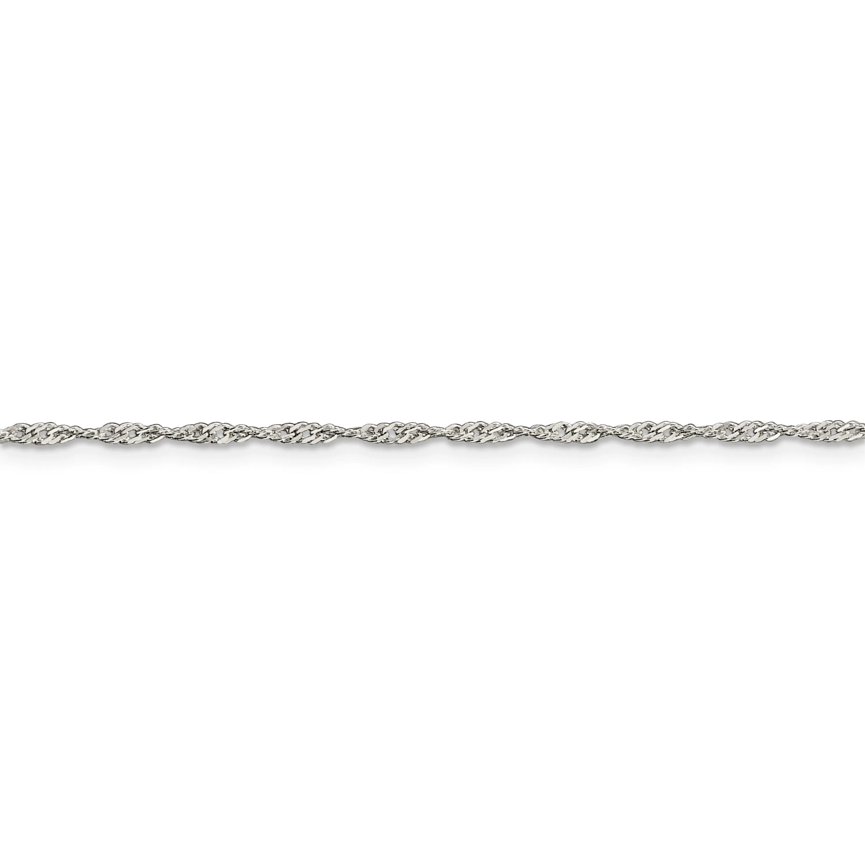 Silver Polished Twisted 1.75mm Singapore Chain