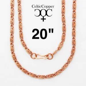 Solid Copper Scroll Necklace Chain 20 Inches NC61 Fine 3mm Celtic Copper Scroll Chain Necklace 20 Inch Relaxed Fit