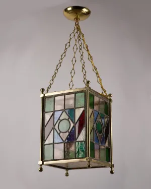 Stained Glass and Brass Lantern