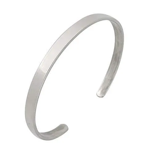 Sterling Silver 4.5mm Plain Bangle Bracelet For Women