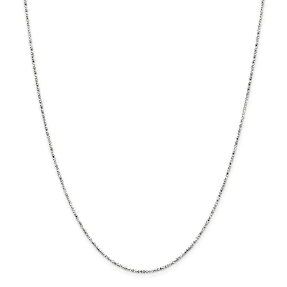 Sterling Silver Beaded Chain 1.25MM