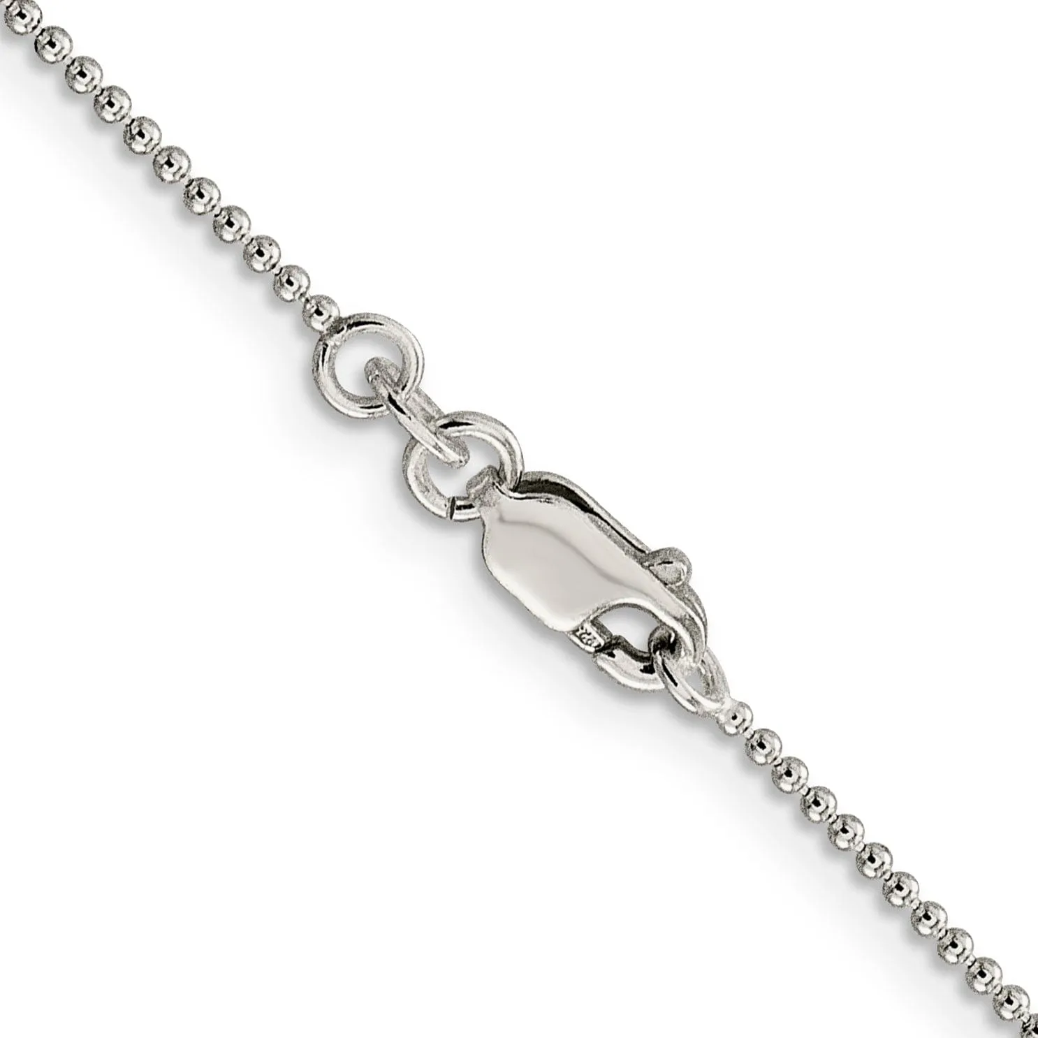 Sterling Silver Beaded Chain 1.25MM