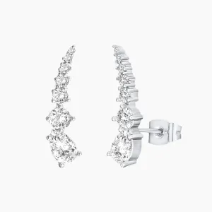 Sterling Silver CZ Climber Earrings