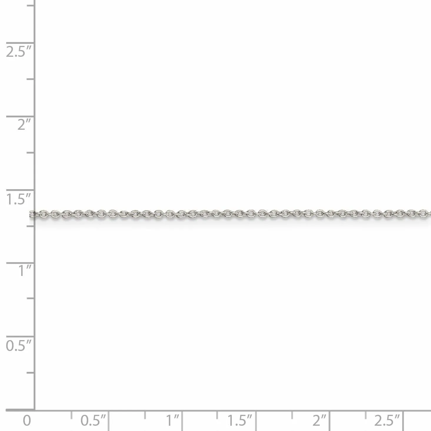 Sterling Silver Polished 1.25-mm Cable Chain