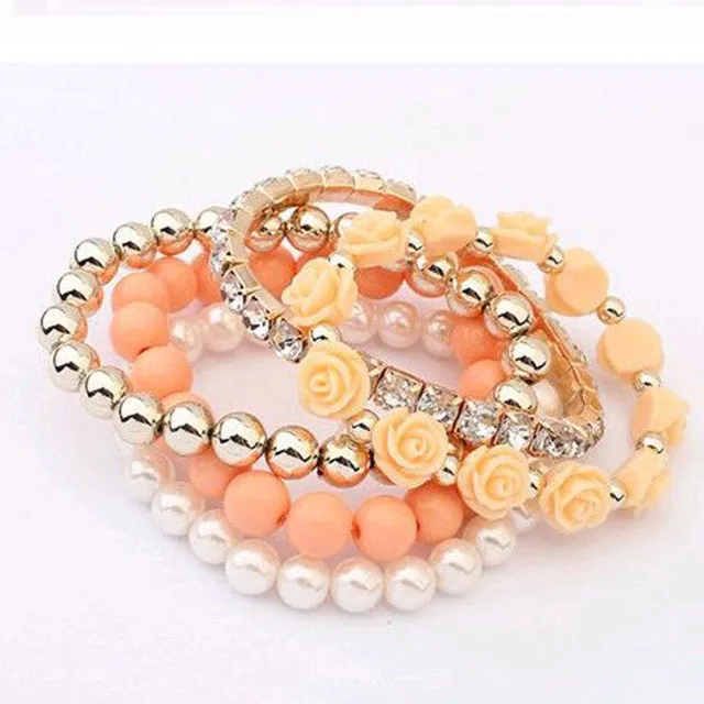 stretch flower temperament bracelet Women Fashion Jewelry