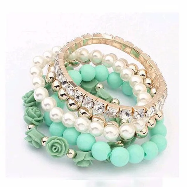 stretch flower temperament bracelet Women Fashion Jewelry