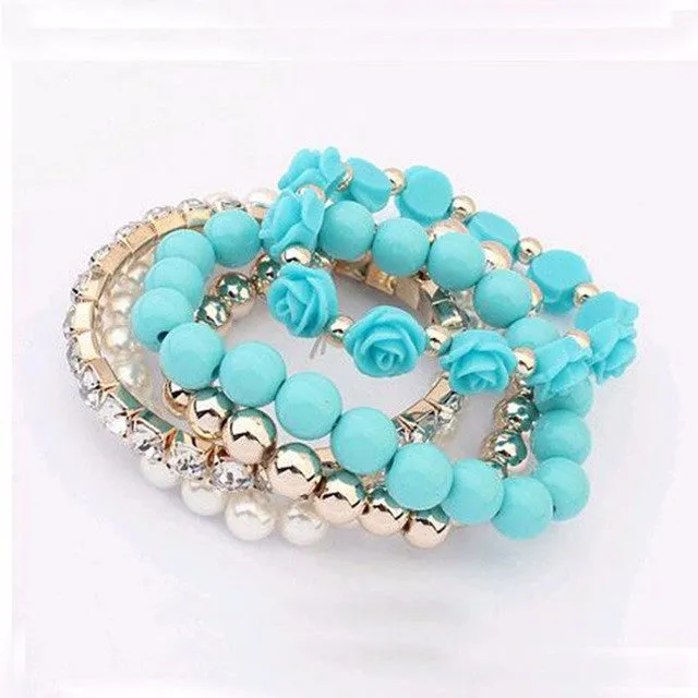 stretch flower temperament bracelet Women Fashion Jewelry