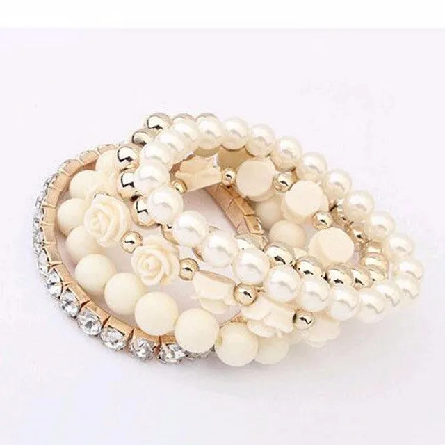 stretch flower temperament bracelet Women Fashion Jewelry