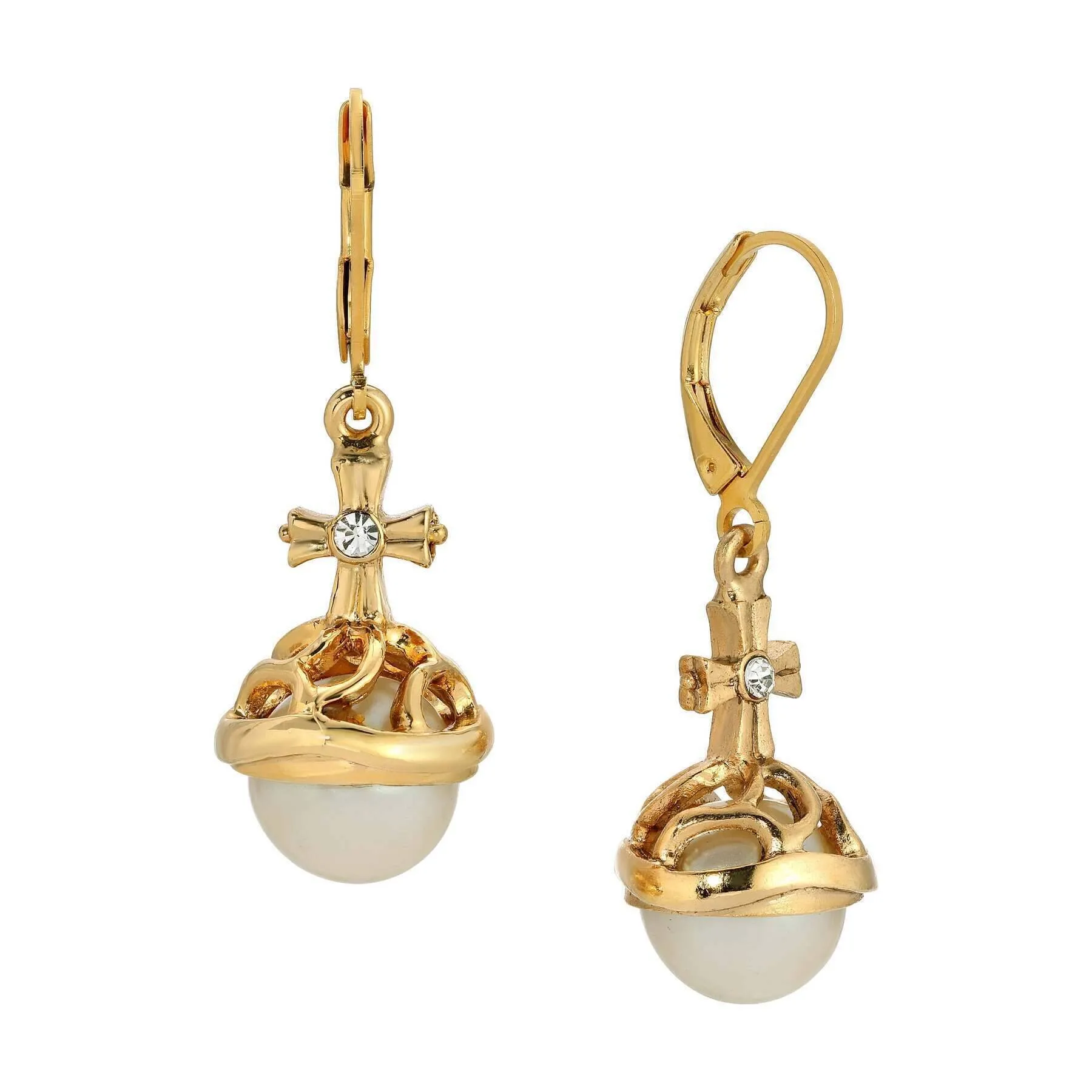 Symbols Of Faith Globus Cruciger Inspired Drop Earrings