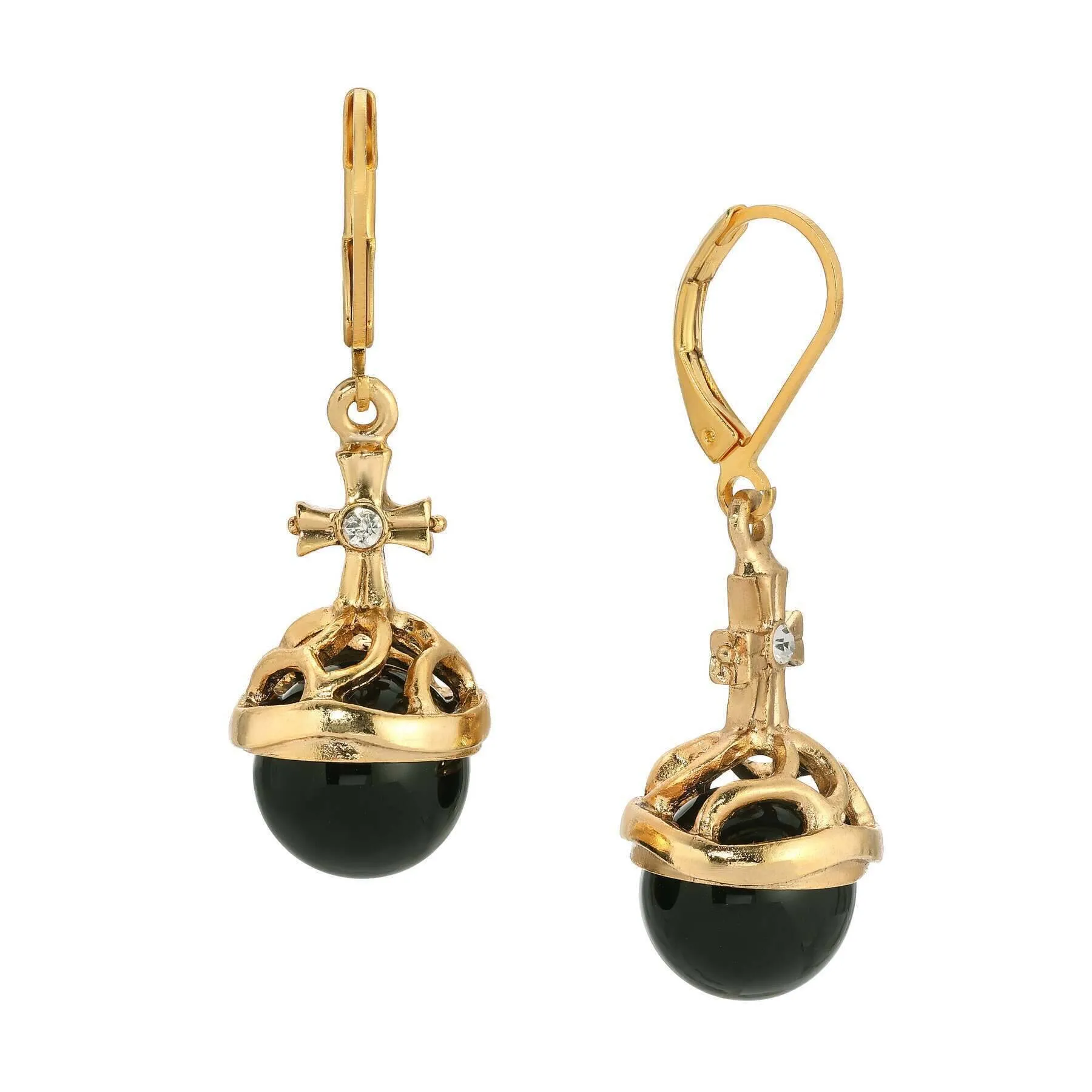 Symbols Of Faith Globus Cruciger Inspired Drop Earrings