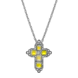 Symbols Of Faith Regal Filigree Crystal Cross Pendant Necklace 30"