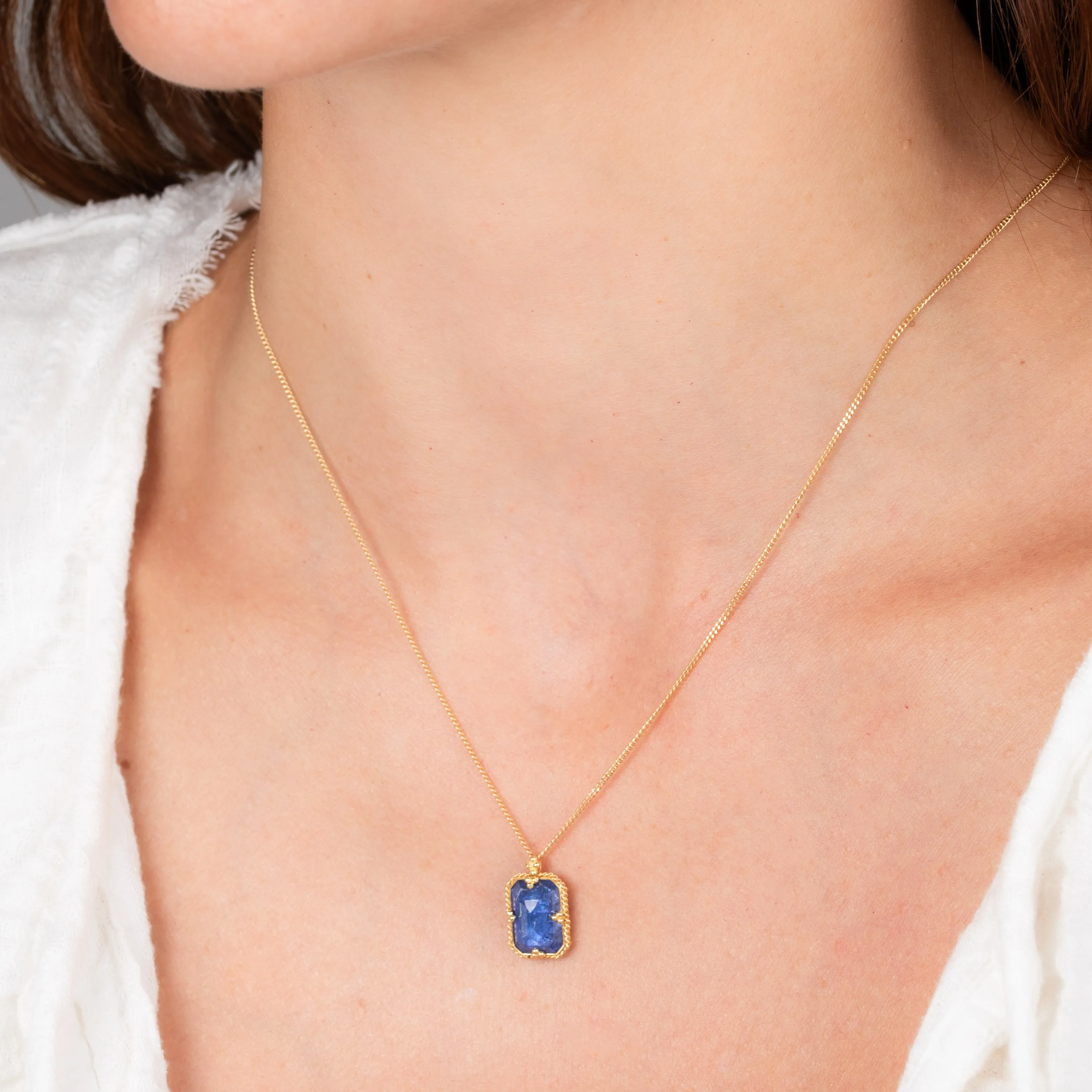 Tanzanite Rectangle Necklace