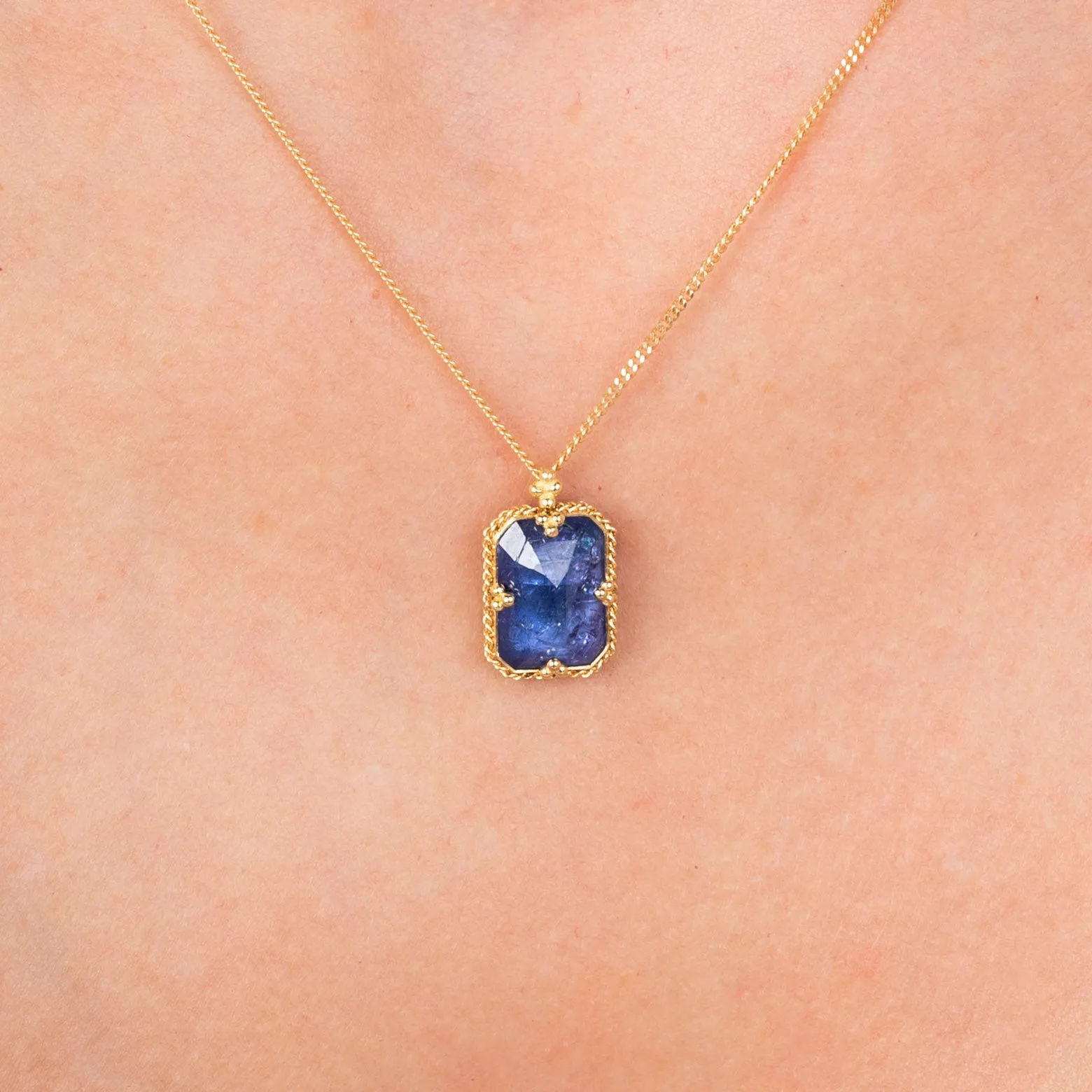 Tanzanite Rectangle Necklace