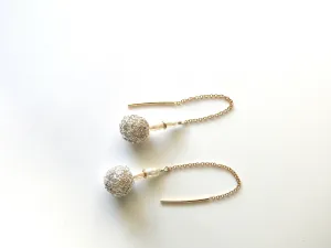 Threaded crochet ball dangles