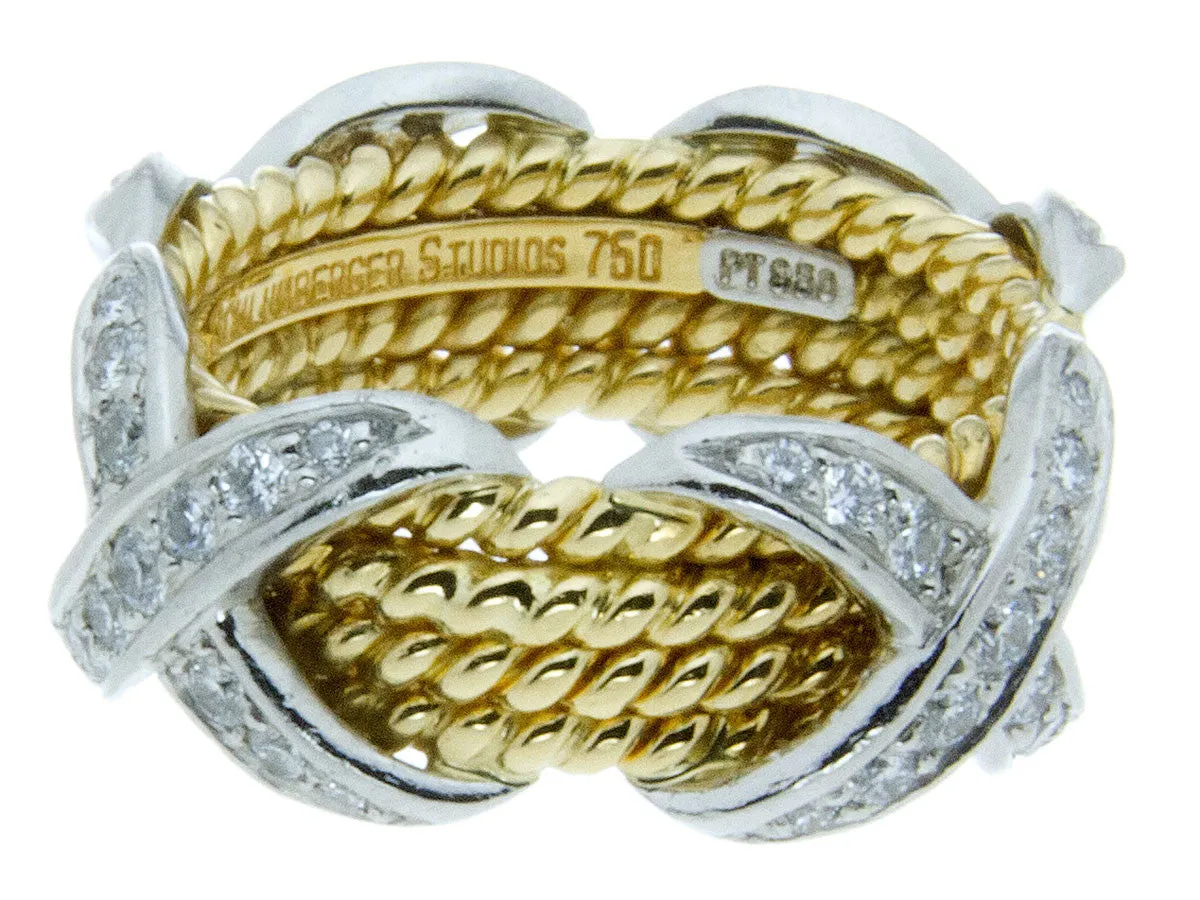 Tiffany & Co. Schlumberger Rope Four-Row X Ring