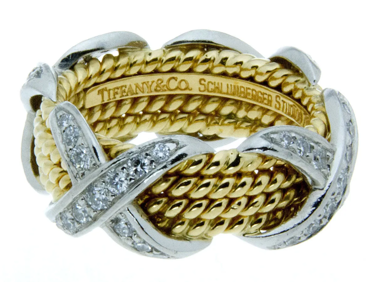 Tiffany & Co. Schlumberger Rope Four-Row X Ring