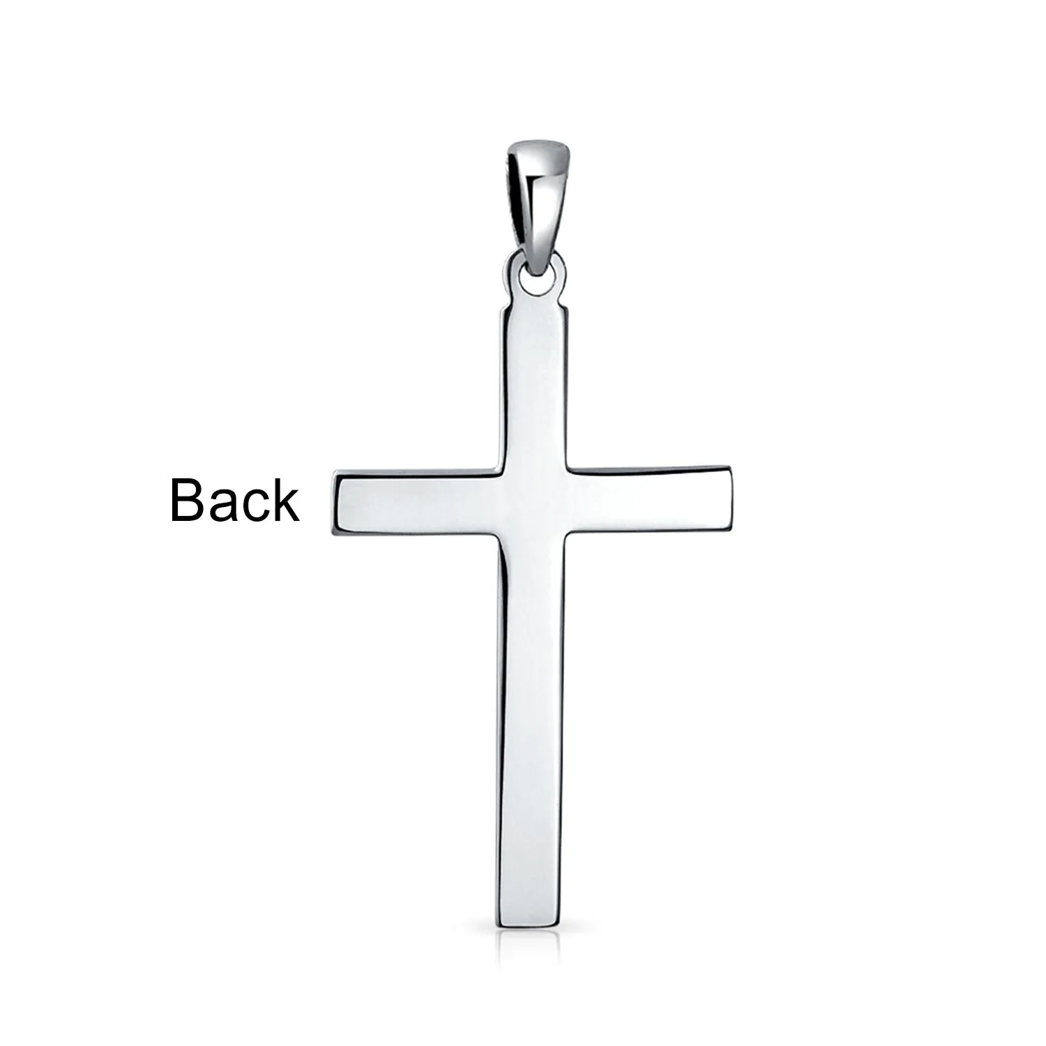 Unisex Religious Cross Pendant Necklace in Sterling Silver for Men