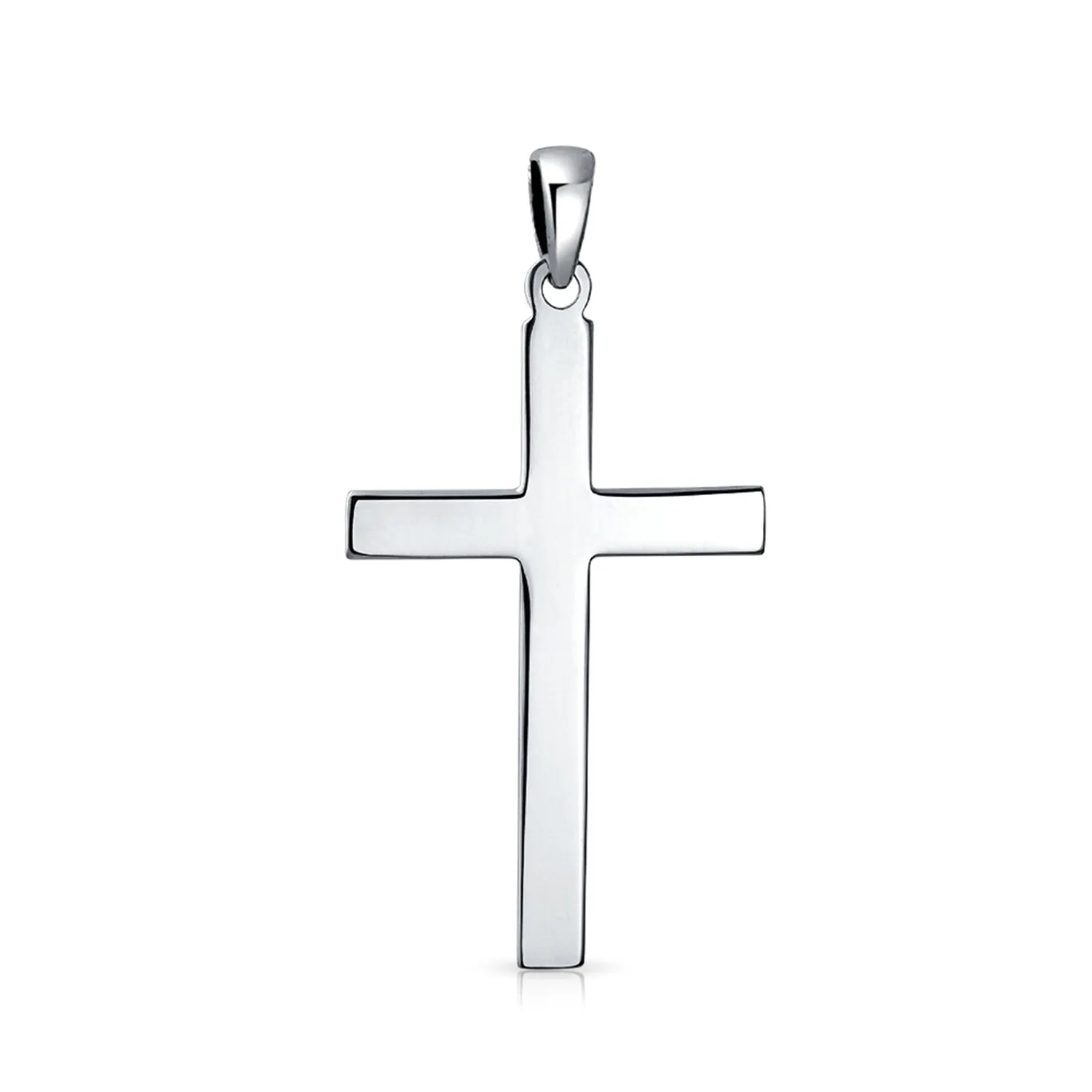 Unisex Religious Cross Pendant Necklace in Sterling Silver for Men