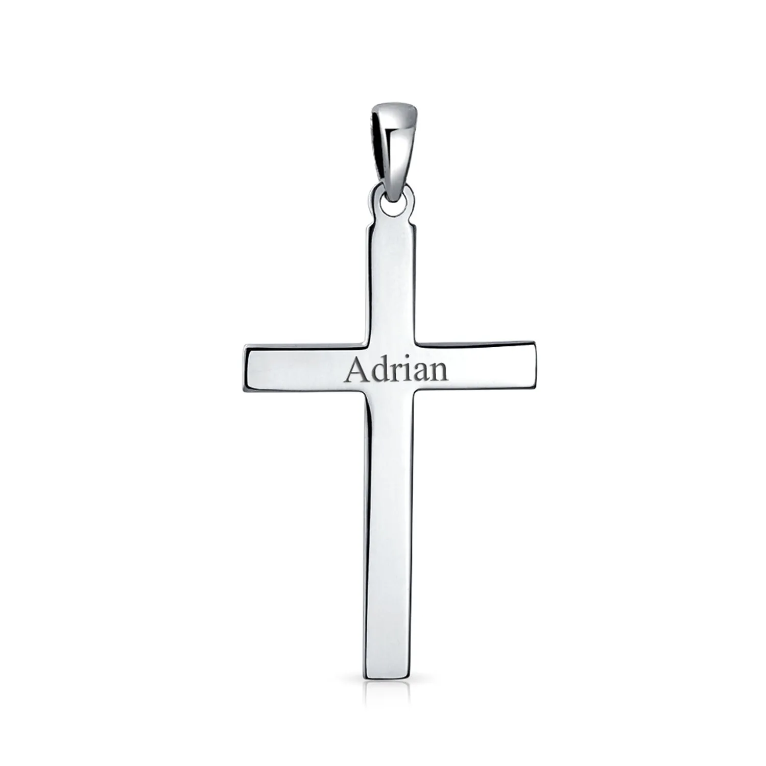 Unisex Religious Cross Pendant Necklace in Sterling Silver for Men